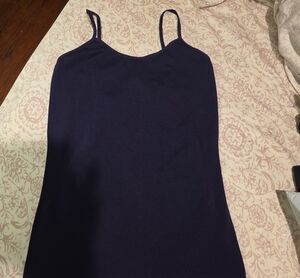 Slim Fit Navy Spaghetti Strap Tank Top - Women